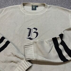 Vintage Burton Snowboards Ribbed Knit Sweater Mens XL Crewneck Logo Preppy Y2K